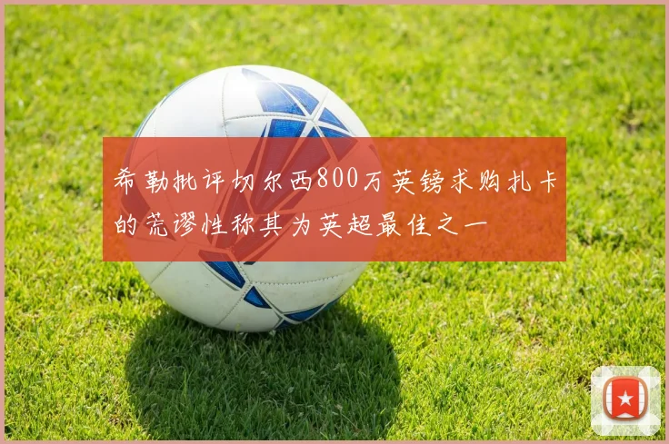 希勒批评切尔西800万英镑求购扎卡的荒谬性称其为英超最佳之一